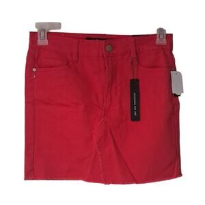 Dollhouse Womens Mid rise You are Beautiful Denim Skirt Red Size 27/5